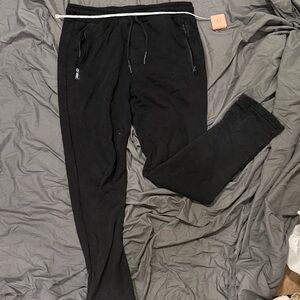 Men's Black Jogger Pants with Zipper Pockets